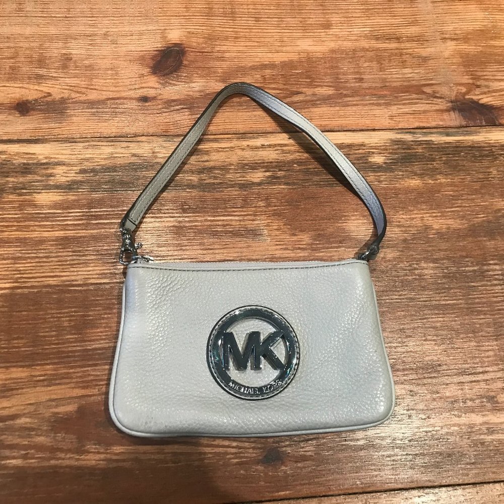 Michael Kors Fulton Leather Medallion Wristlet